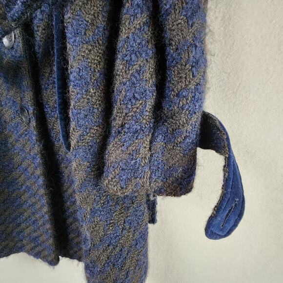 Laundry by Shelli Segal Wool Pea Coat Belted Women Size 8 Blue-Black - Picture 8 of 12